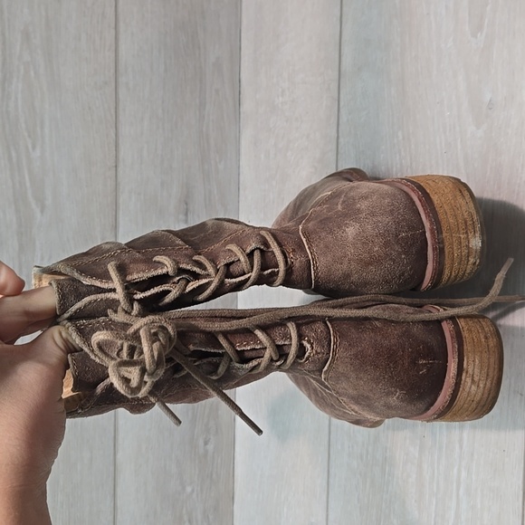Sofft Women Sharnell  Aqua Leather Lace Up Back Moto Boots Shoes Sz 8.5 - Picture 6 of 15